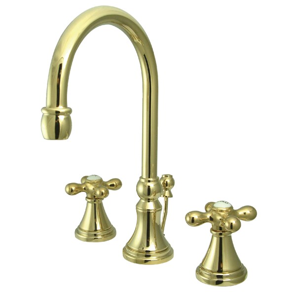 8" Widespread Bathroom Faucet, Polished Brass